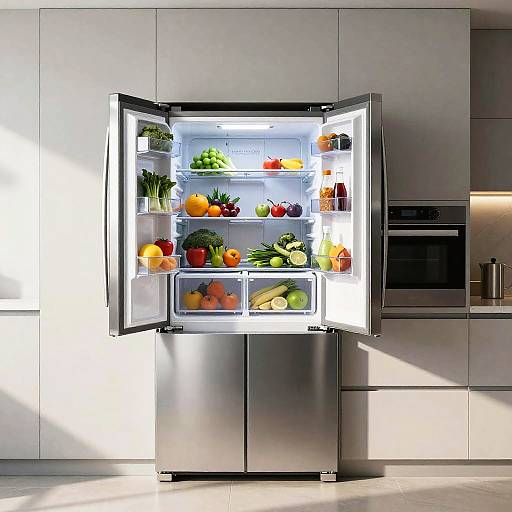 Modern Kitchen with Sleek Refrigerators