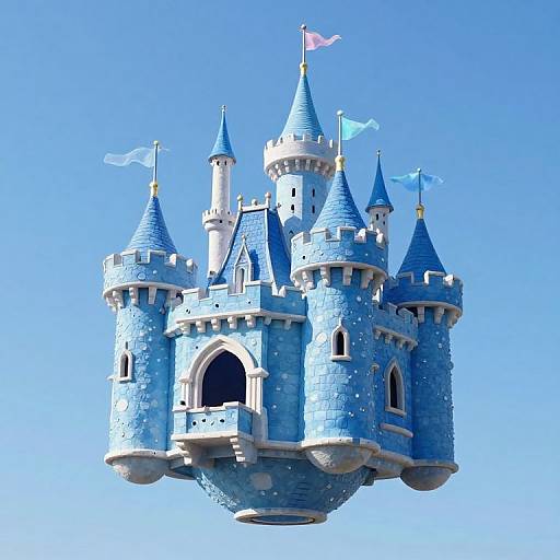 Whimsical Floating Blue Castle Cubby