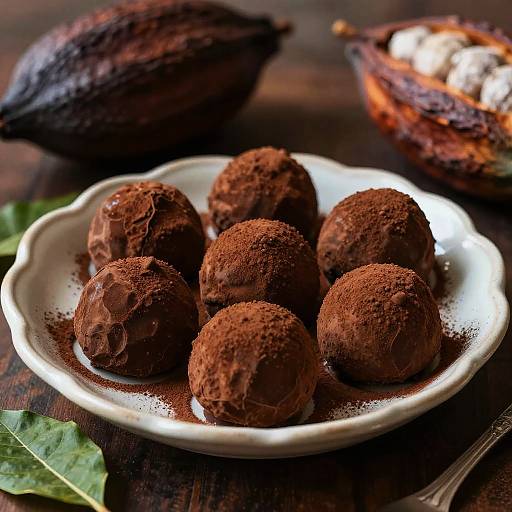 Artistic Close-Up of Chocolate Truffles