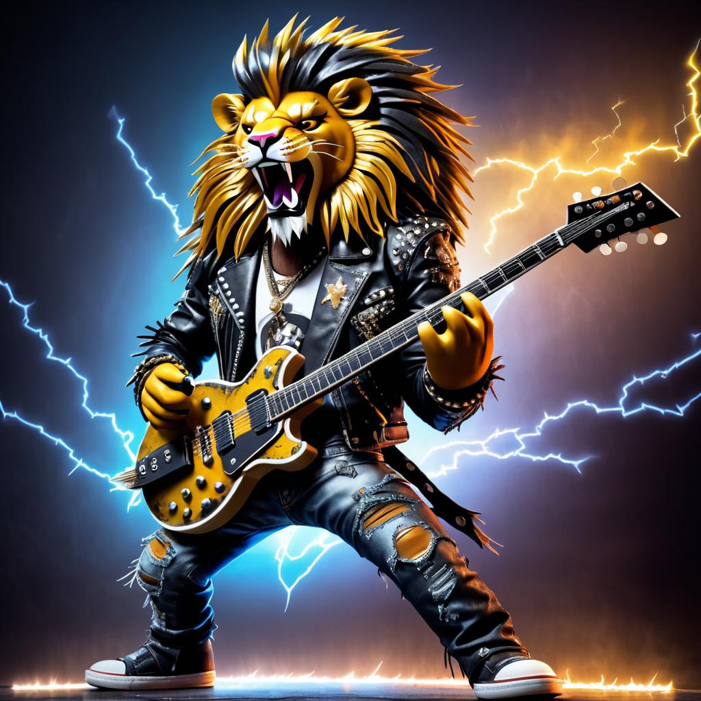 Rock Star Lion: Electric Guitar Legend