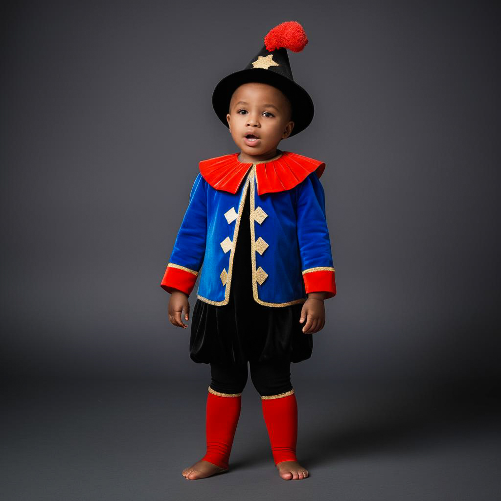 Playful Toddler in Festive Zwarte Piet Costume