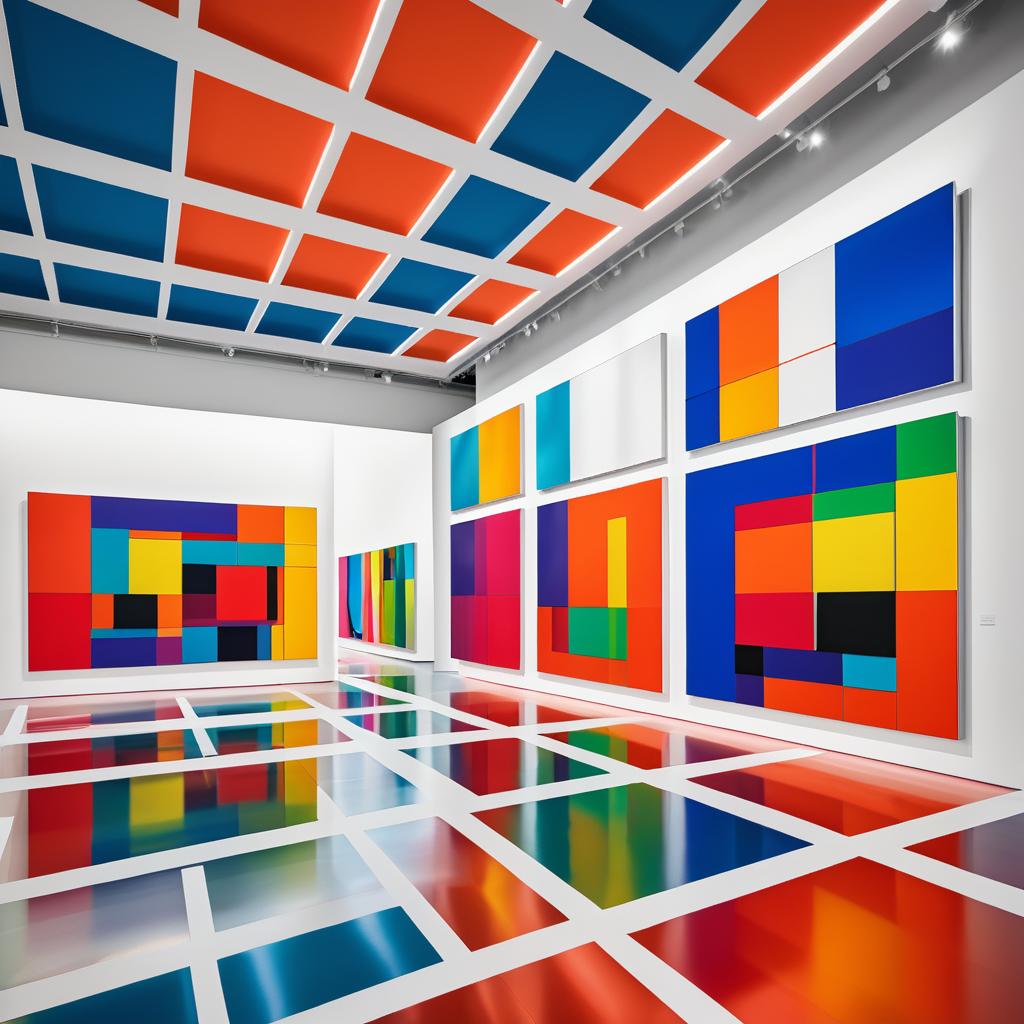 Vibrant Abstract Art in Modern Gallery