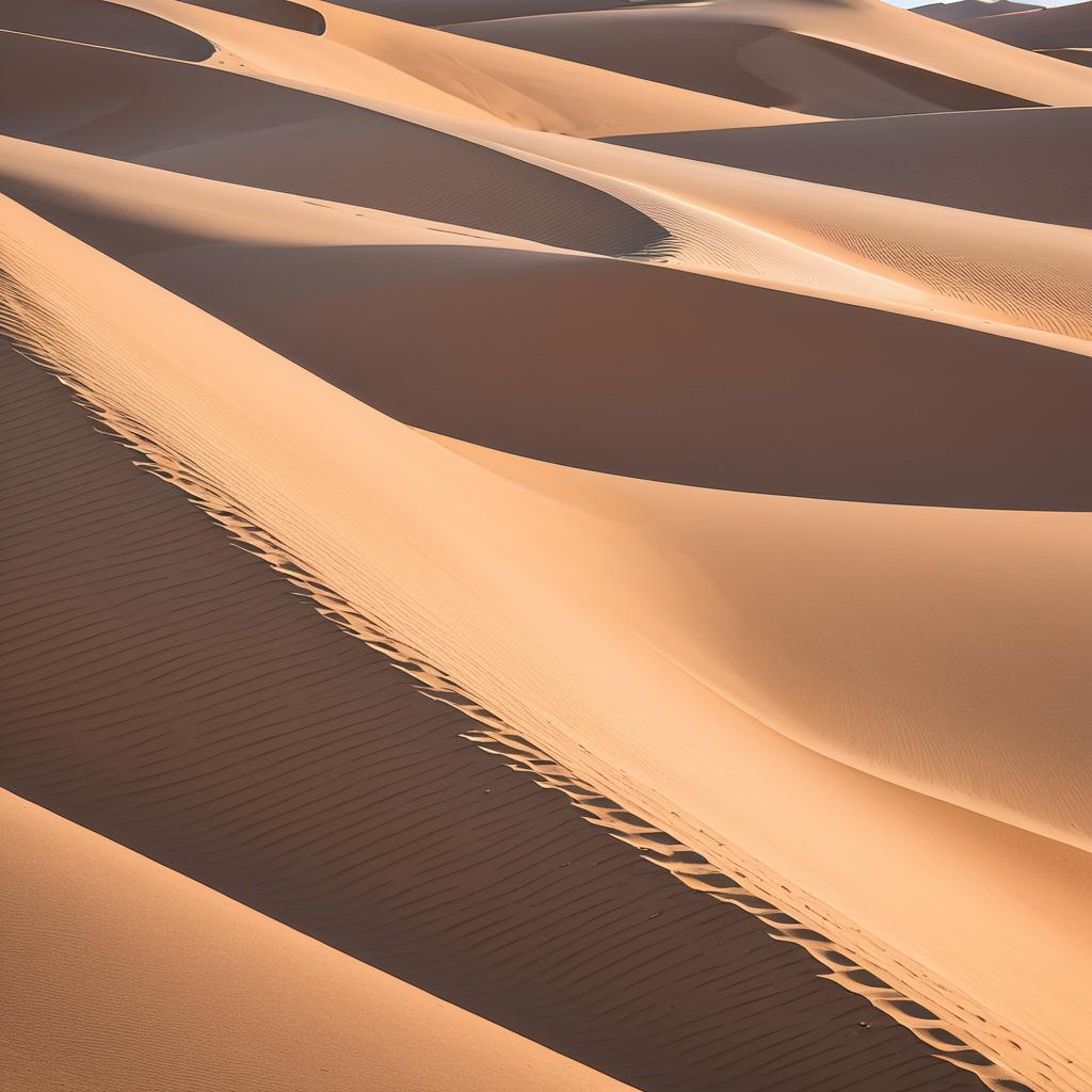 Abstract Arid Dunes in Bright Morning Light