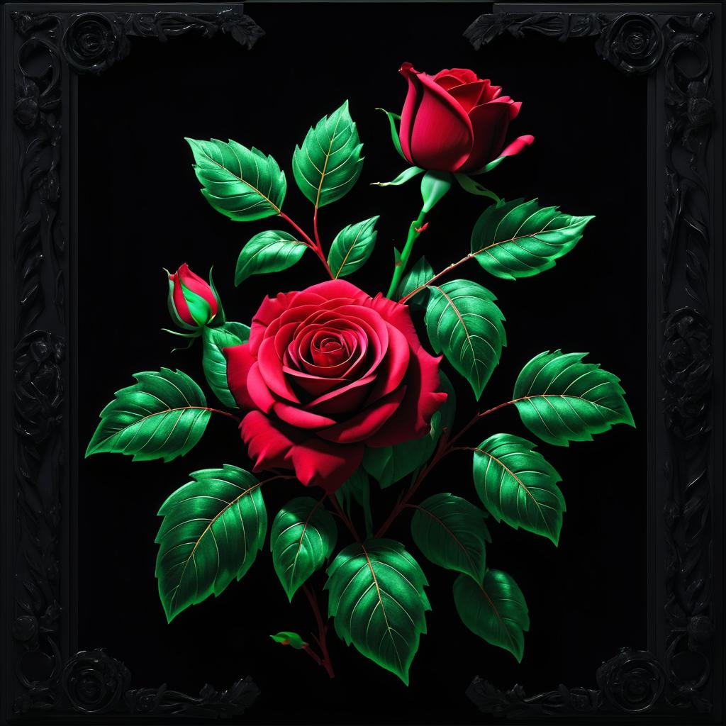 Crimson Rose on a Black Canvas