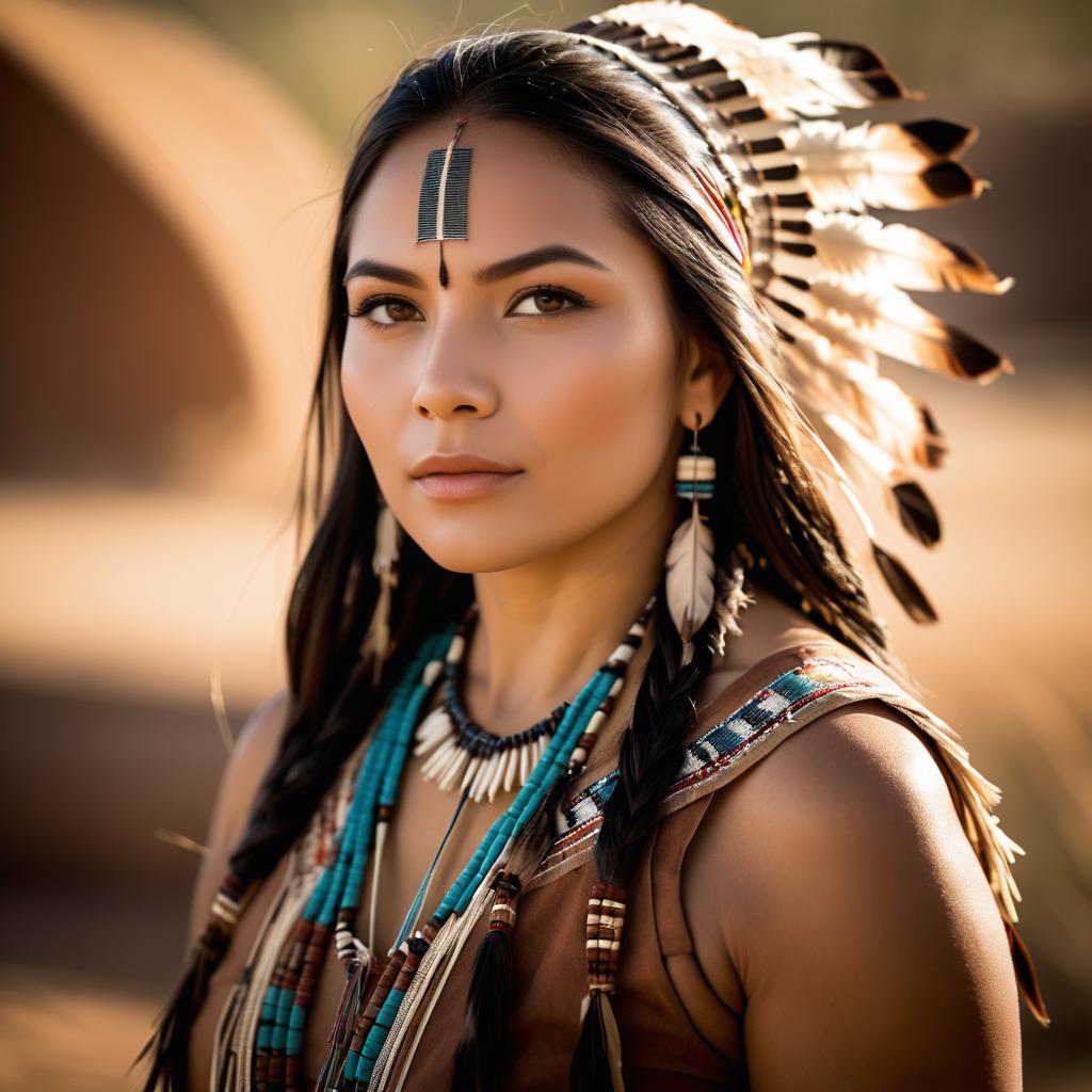 Stunning Beauty Portrait: Native American Woman