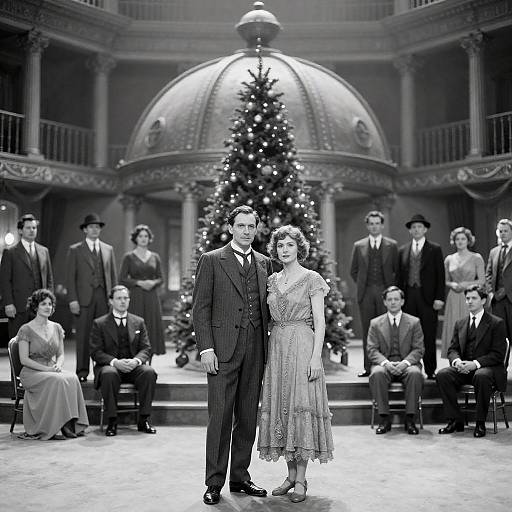 1920s Movie Set Christmas Portrait