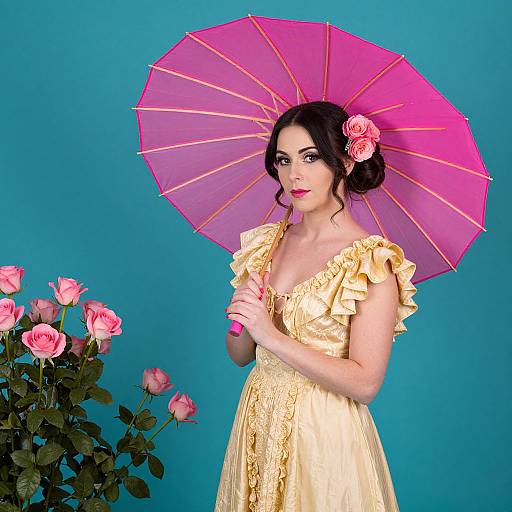 Elegant Woman with Pink Parasol