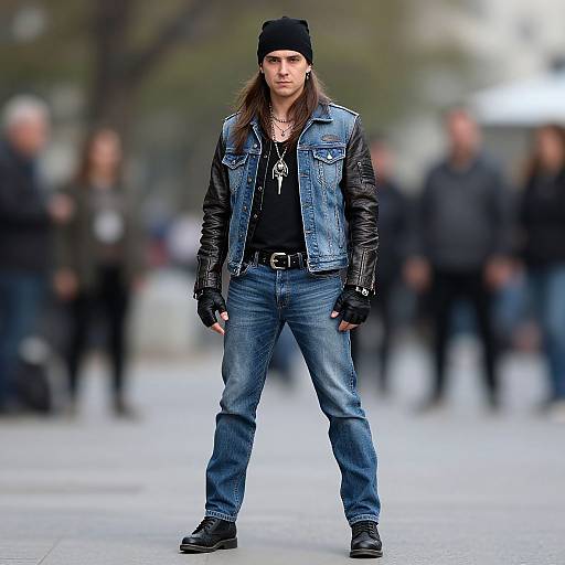 Realistic Punk Rock Full Body Portrait