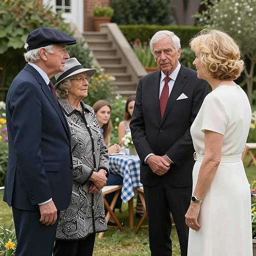 Gathering in a Lush Garden Scene
