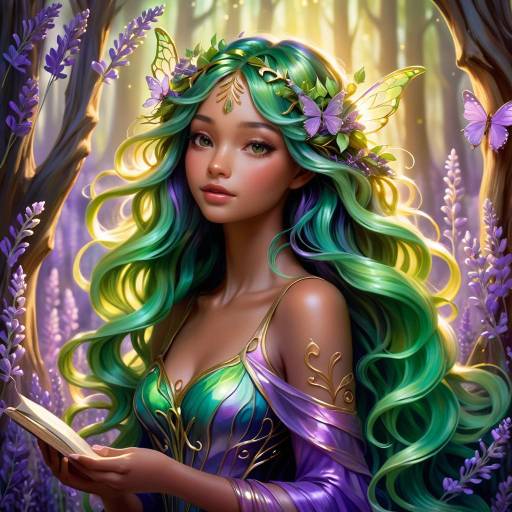 Whimsical Forest Nymph in Luminous Glow Whimsical Forest Nymph in Luminous Glow