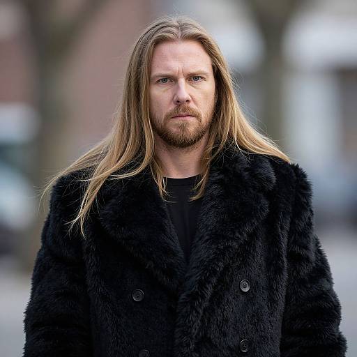 Serious Blonde Man in Urban Coat