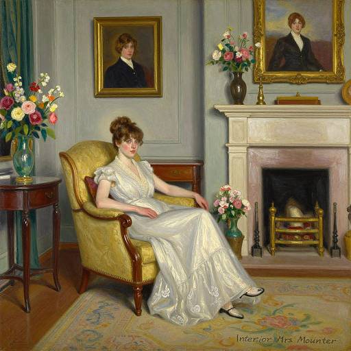 Serene Domestic Interior with Woman