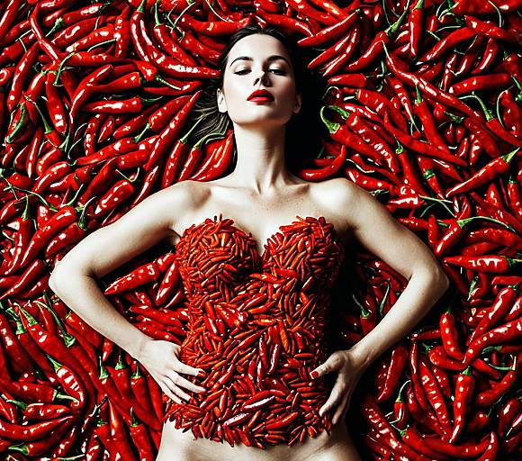Chili Pepper Couture Food Body Art