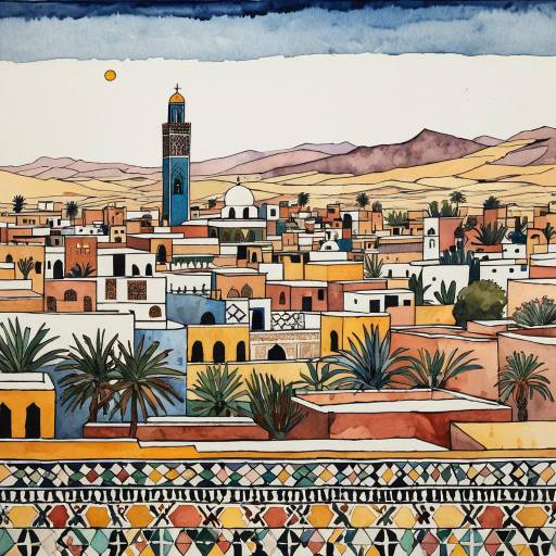 Translucent Marrakech Desert Cityscape