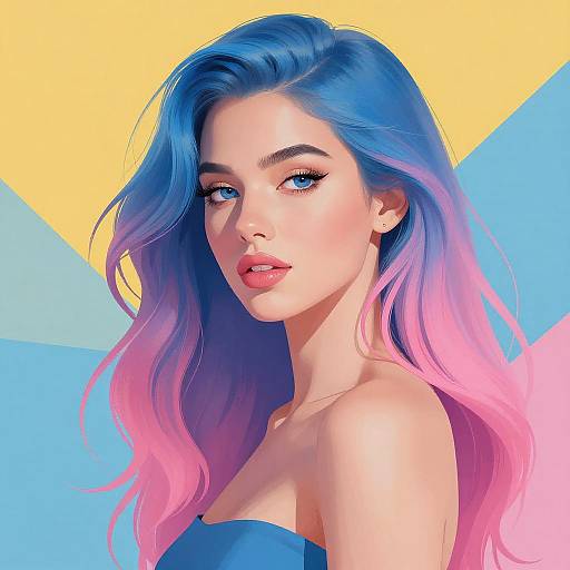 Vibrant Digital Portrait of a Woman