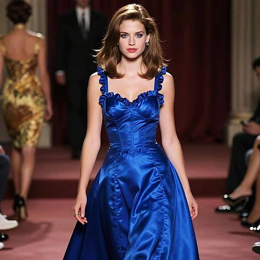 1990s Buffy in Electric Blue Gown