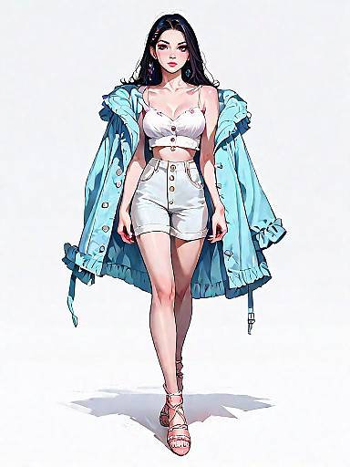 Stylish Woman in Pastel Casual Outfit