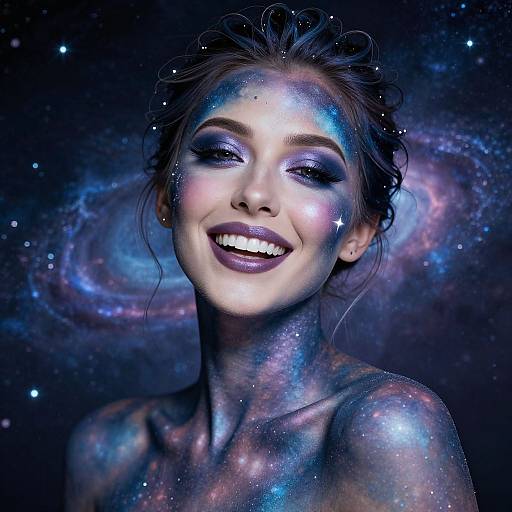 Galaxy-Inspired Ethereal Woman Portrait