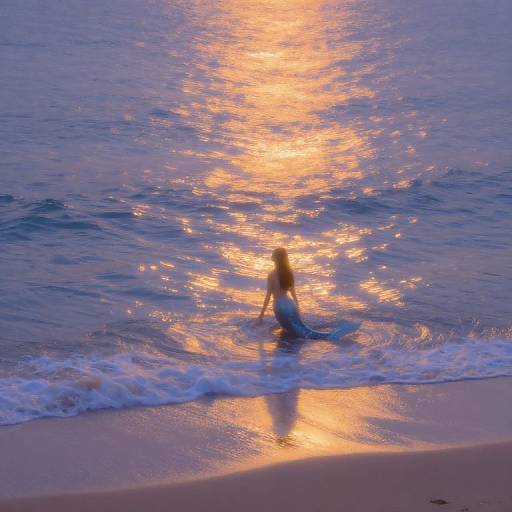 Impressionist Mermaid Twilight Beach