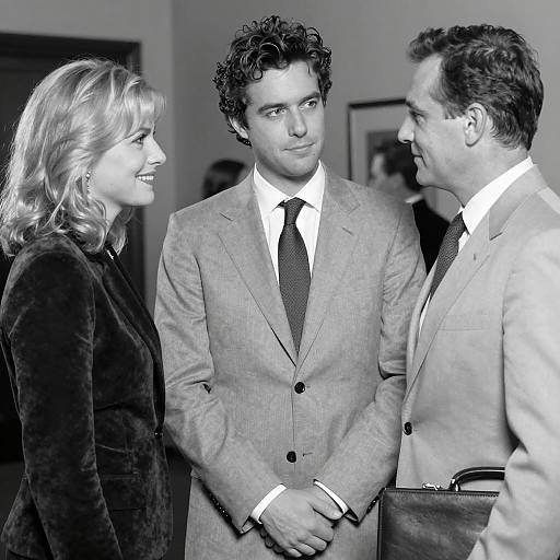 Elegant Trio in Black and White Portrait