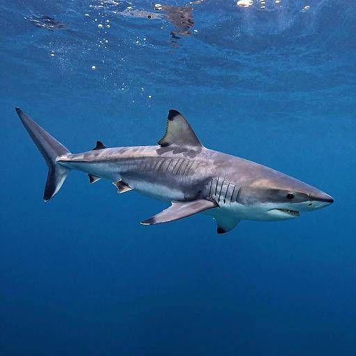Realistic Shark Painting in Ocean Depths
