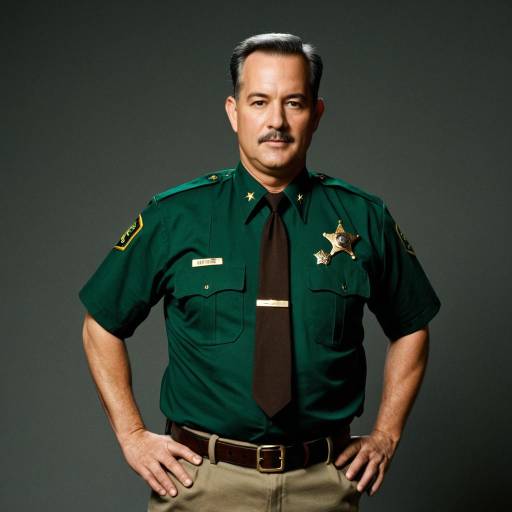 Middle-aged Sheriff in Green Uniform