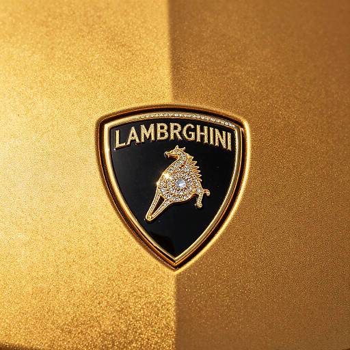 Luxury Gold Diamond Lamborghini Emblem