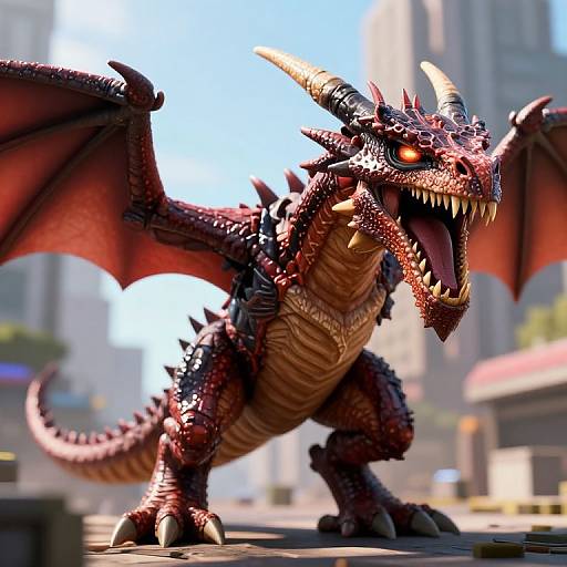 Photorealistic Minecraft Ender Dragon Action