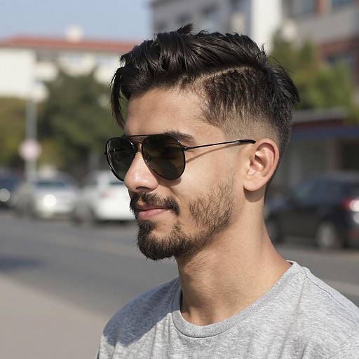 Stylish Young Man with Undercut Hairstyle