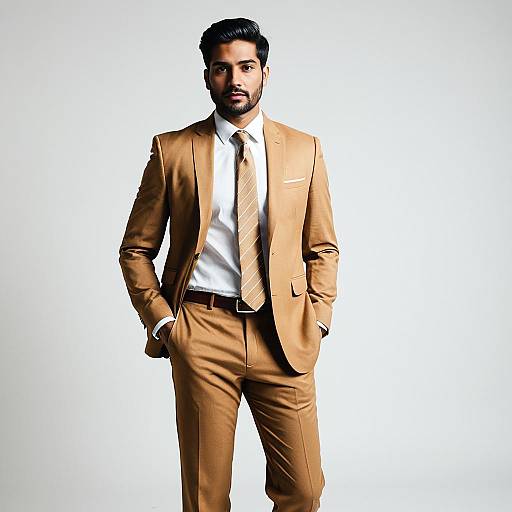 South Asian Model in Camel Suit