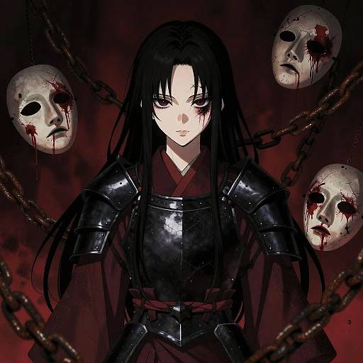 Dark Gothic Anime Stoic Girl Portrait