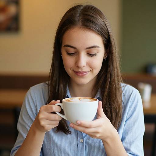 Young Woman Enjoying Coffee Moment