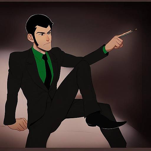 Illustration of Arsene lupin iii, lupin iii in the style of Cherry-gig