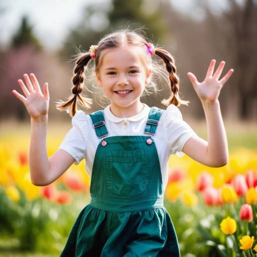 Joyful Spring Moments with a Young Girl