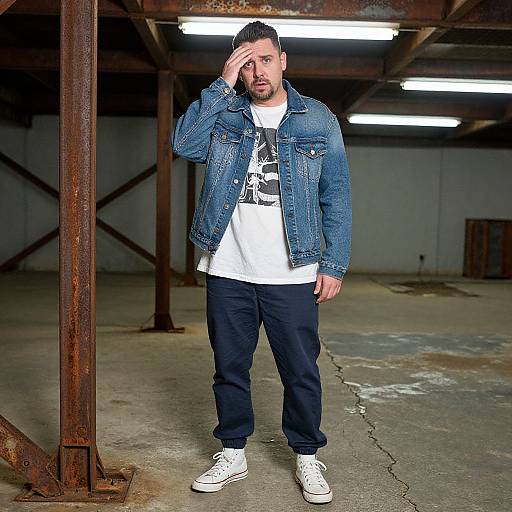 Urban Explorer in Denim Jacket