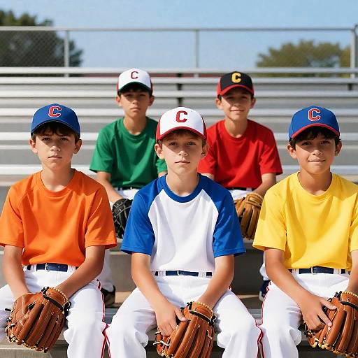 Young Boys Enjoying Baseball Game Together