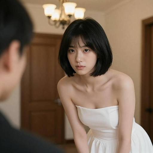 Intense Gaze of a Young Woman