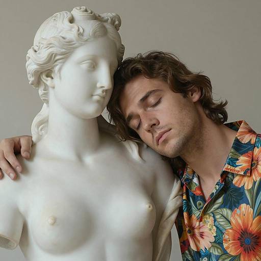 Serenity: Man and Classical Statue