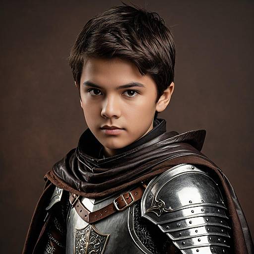 Young Boy in Medieval Knight Costume