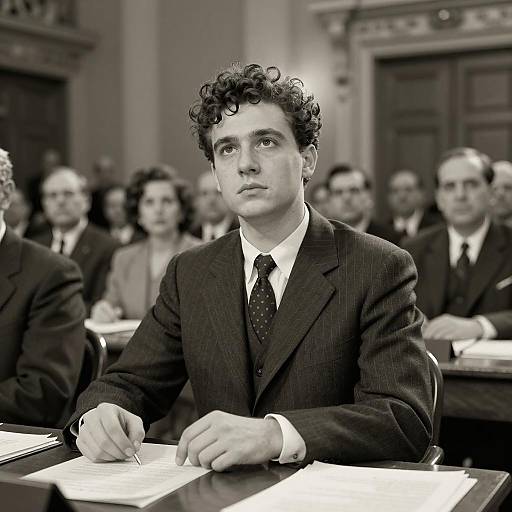 Serious Young Man in Ornate Setting