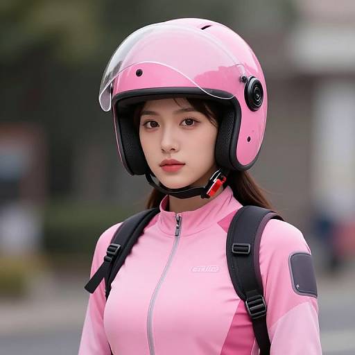 Pink Helmeted Female Character