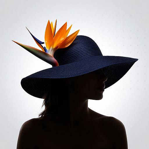 Silhouette with Bird of Paradise Hat