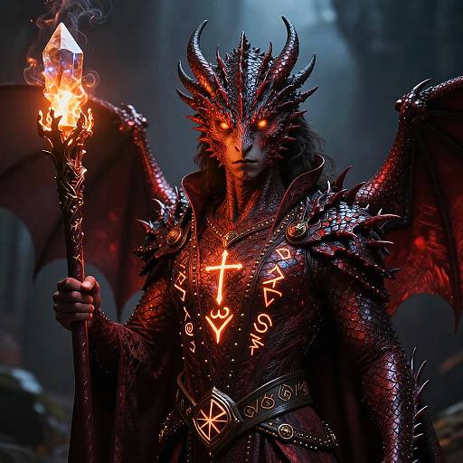 Fierce Dragonborn Sorcerer Portrait