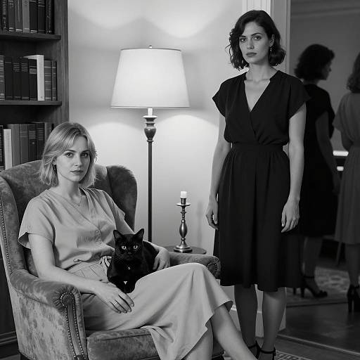 Elegant Women in Black and White