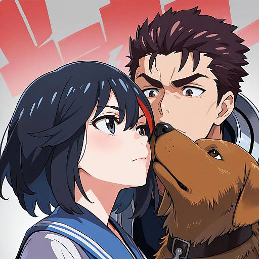 Illustration of Guts (kill la kill), kill la kill in the style of Doushi tatsu to dekkai no