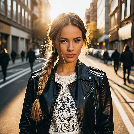 Stylish Lace Braid in Urban Setting