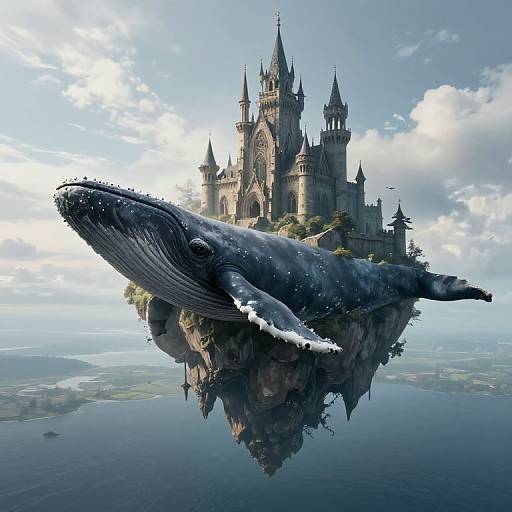 Gothic Castle on Floating Whale Island