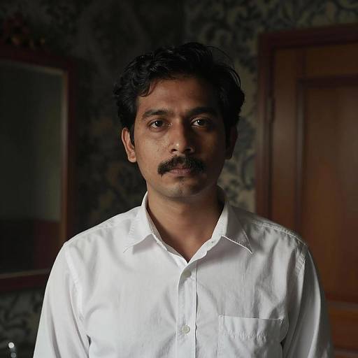 Mysterious Male in Dimly Lit Room