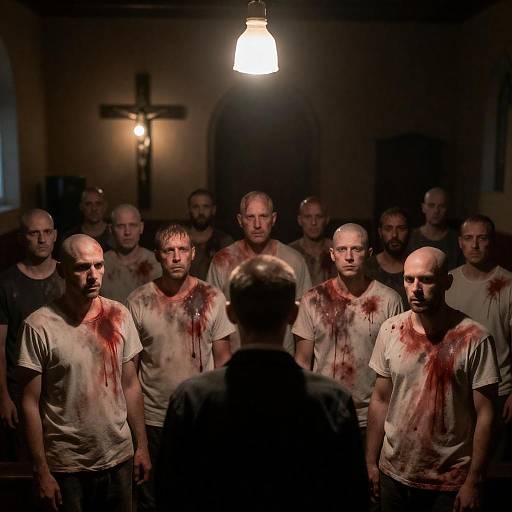 Intense Confrontation in Dim Church