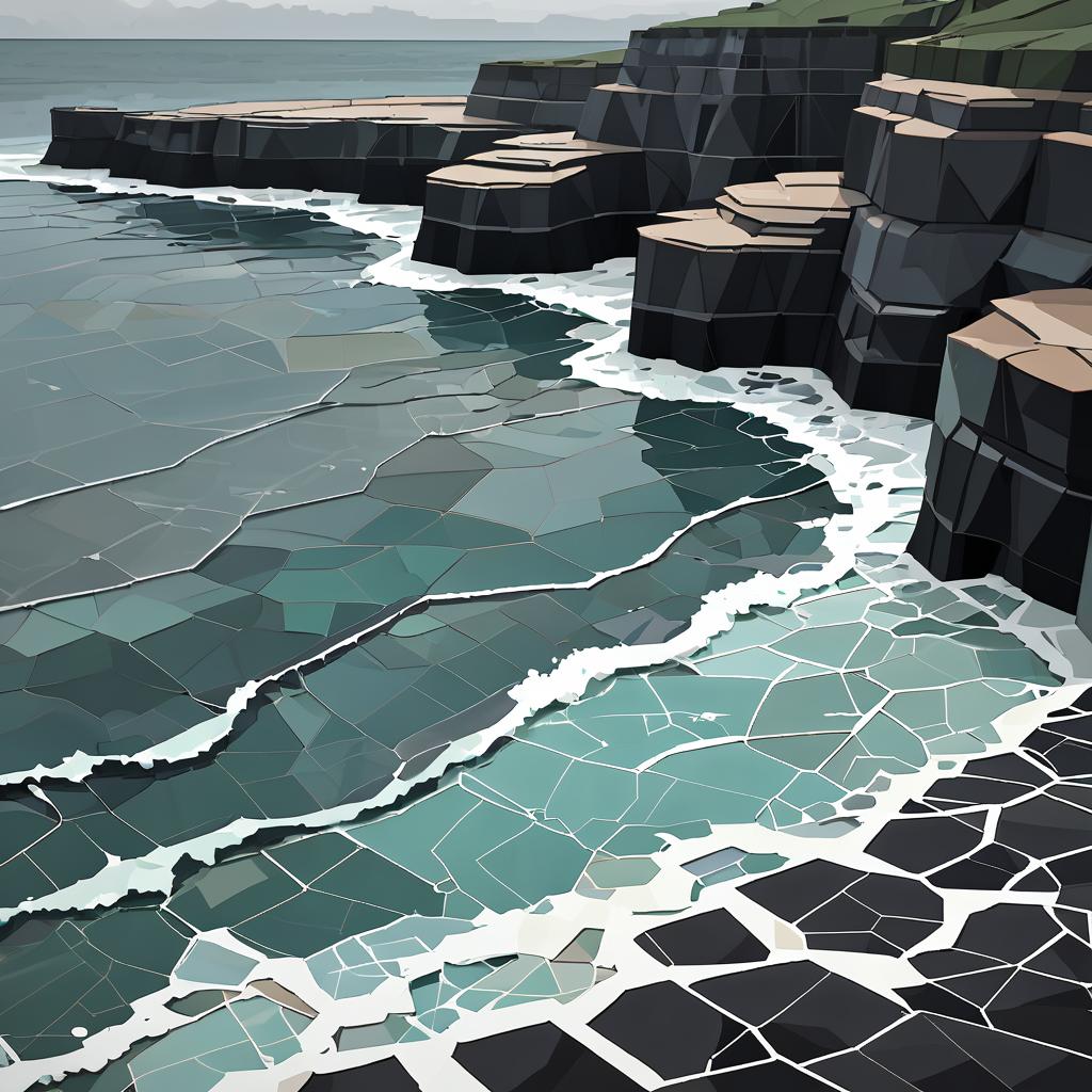 Low-Poly Coastal Tidepools and Cliffs